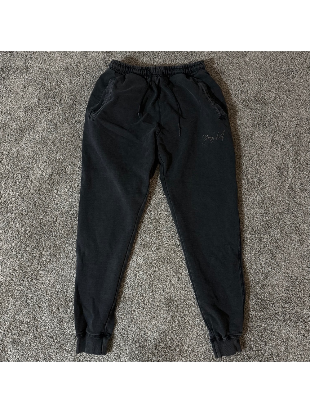 YoungLA Black Jogger Sweatpants Size L 100% Cotton